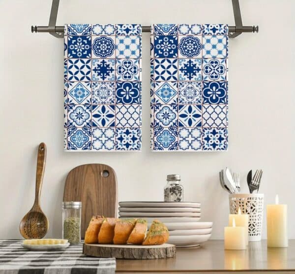 Blue Mosaic Dish Towel