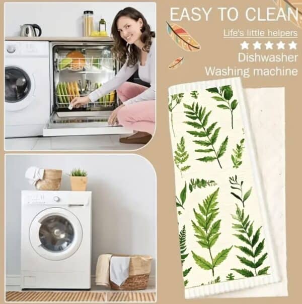 Green Patterned Swedish Dish Cloth - Image 2