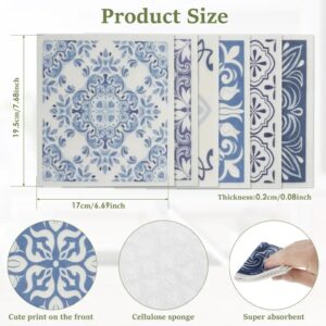 Blue Patterned Swedish Dish Cloth