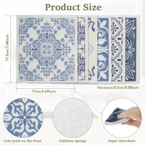 Blue Patterned Swedish Dish Cloth